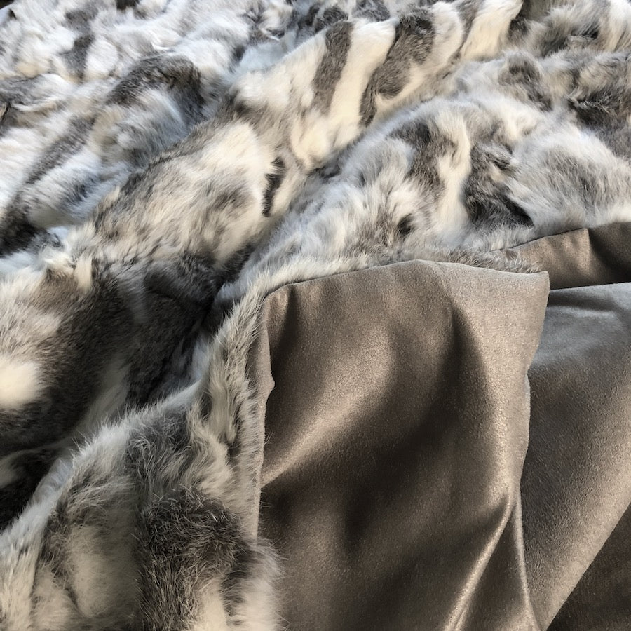 Grey/White Rabbit Fur main image 1