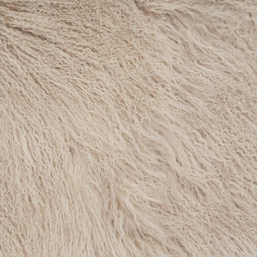Mongolian Sheepskin Cushion - Fawn 50cm