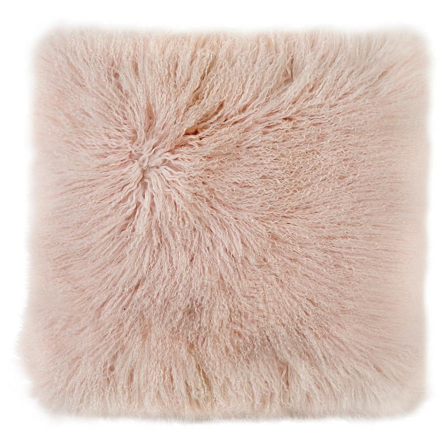 Mongolian Sheepskin Cushion - Blush 50cm