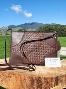 The Edmonton - Woven Leather Medium Sling Bag