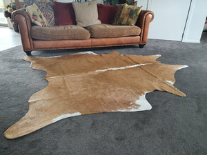 Natural Brazilian Cowhide - Caramel & Ivory