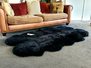 NZ Longwool Quarto Sheepskin Rug - Black