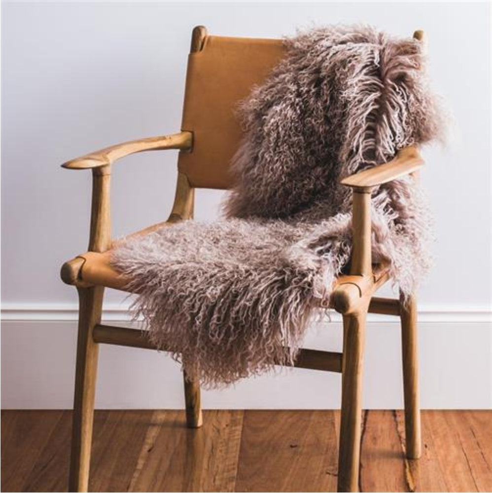 Mongolian Sheepskin Rug - Camel